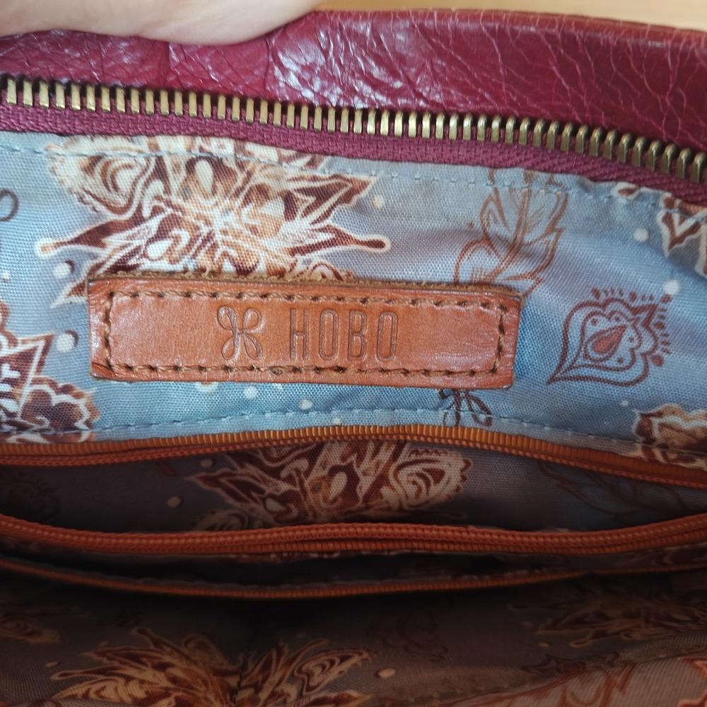 HOBO Brand Cecily Leather Mini Tote Luscious Crimson Red Garnet [Pen Marks] - Picture 5 of 5